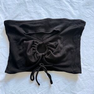 Black Ribbed Tube Top
